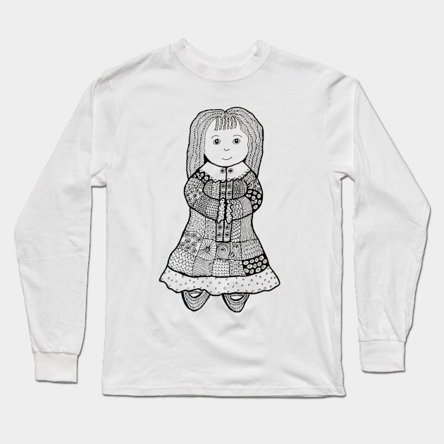 Little doll art graphic Long Sleeve T-Shirt by Puddle Lane Art